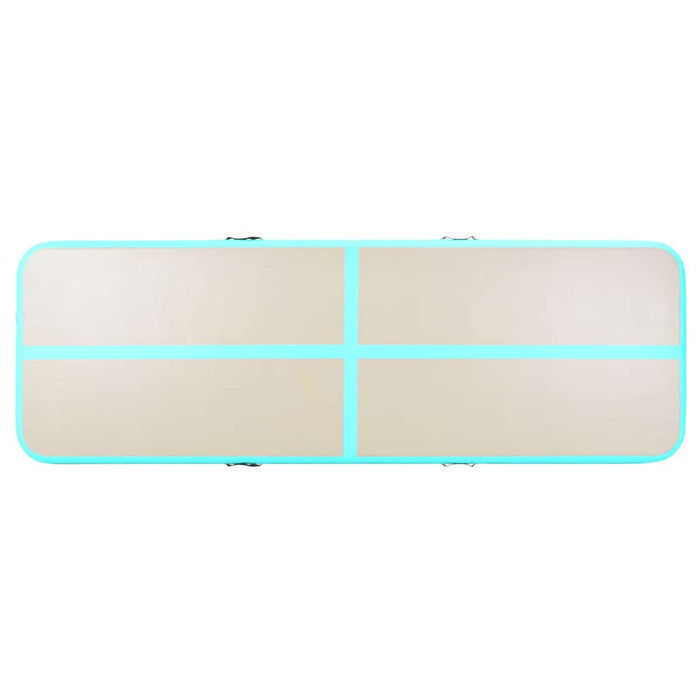 Saltea gimnastică gonflabilă cu pompă verde 500x100x10cm PVC - WALTI WALTI
