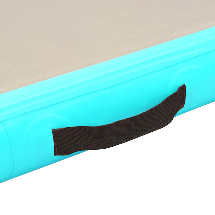 Saltea gimnastică gonflabilă cu pompă verde 500x100x10cm PVC - WALTI WALTI