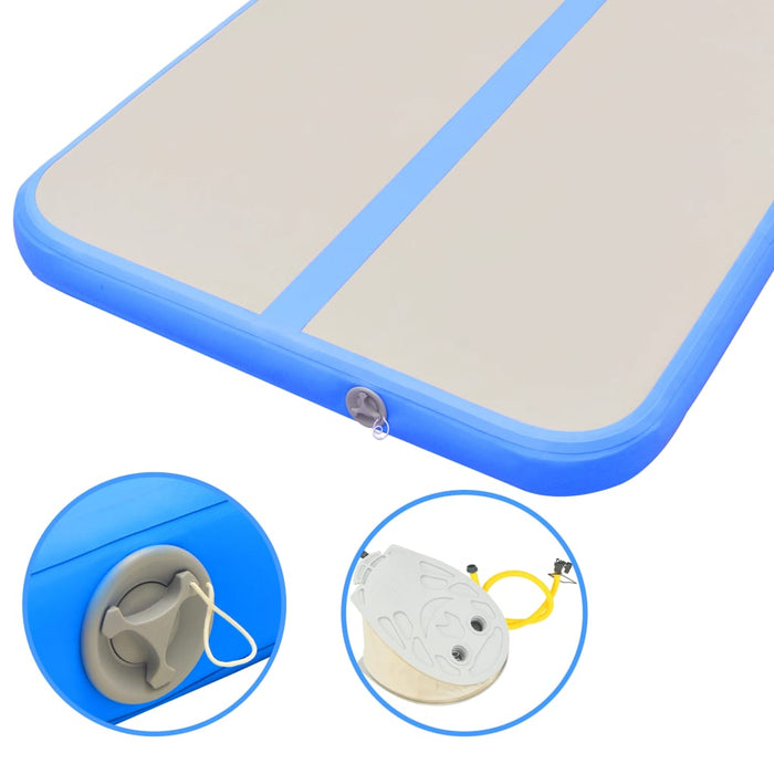 Saltea gimnastică gonflabilă cu pompă albastru 800x100x10cm PVC - WALTI WALTI