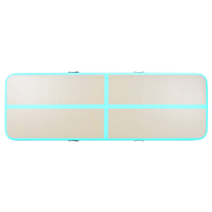 Saltea gimnastică gonflabilă cu pompă verde 800x100x10cm PVC - WALTI WALTI