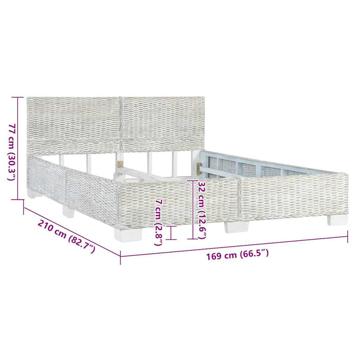 Cadru de pat, gri, 160 x 200 cm, ratan natural - WALTI WALTI
