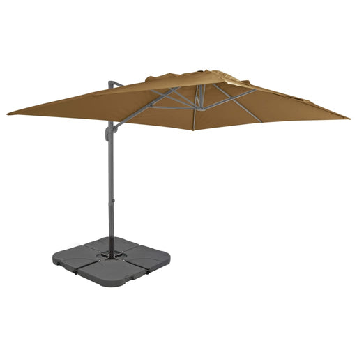 Umbrelă de soare de grădină, bază portabilă, taupe - WALTI WALTI