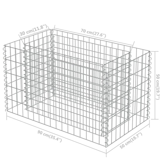 Strat înălțat gabion, 90 x 50 x 50 cm, oțel galvanizat - WALTI WALTI