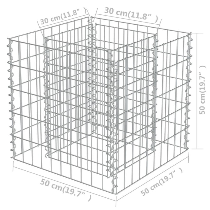 Strat înălțat gabion, 50 x 50 x 50 cm, oțel galvanizat - WALTI WALTI