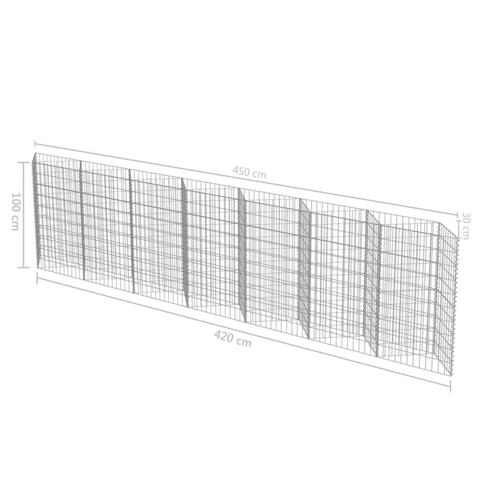 Perete gabion, oțel galvanizat, 450 x 30 x 100 cm - WALTI WALTI