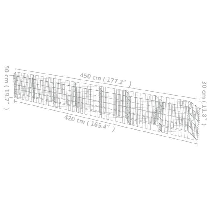 Gabion perete, oțel galvanizat, 450 x 30 x 50 cm - WALTI WALTI