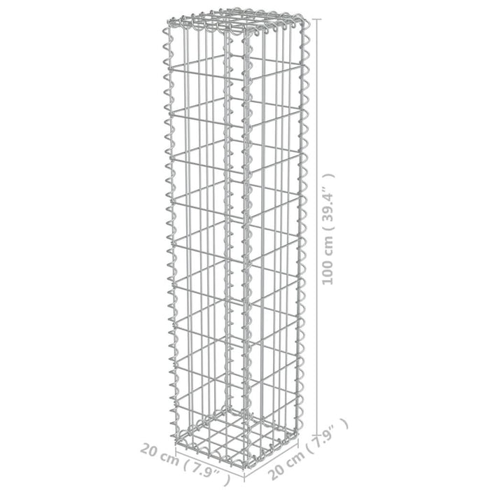 Perete gabion cu capace, 20x20x100 cm, oțel galvanizat - WALTI WALTI