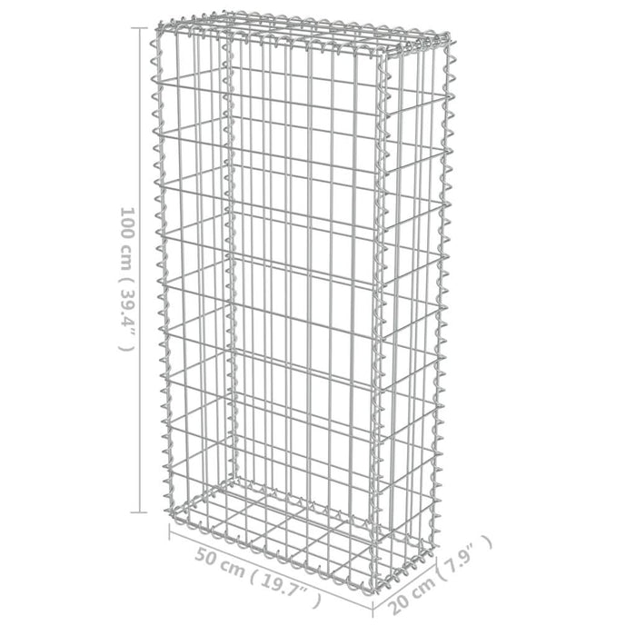 Perete gabion cu capace, 50 x 20 x 100 cm, oțel galvanizat - WALTI WALTI