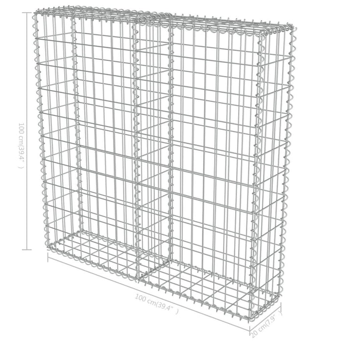 Perete gabion cu capace, oțel galvanizat, 100 x 20 x 100 cm - WALTI WALTI