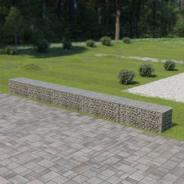 Gabion perete cu capace, 600 x 50 x 50 cm, oțel galvanizat - WALTI WALTI
