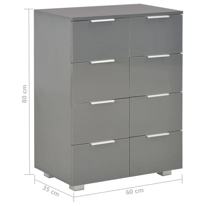 Dulap, gri extralucios, 60x35x80 cm, lemn prelucrat - WALTI WALTI
