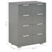Dulap, gri extralucios, 60x35x80 cm, lemn prelucrat - WALTI WALTI