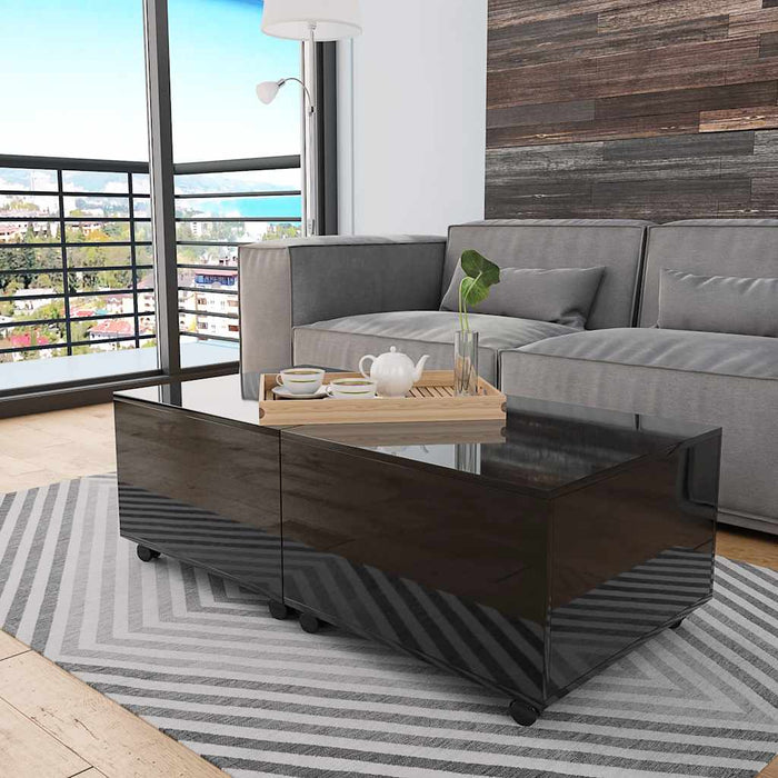 Măsuță de cafea, negru extralucios, 120x60x35 cm WALTI