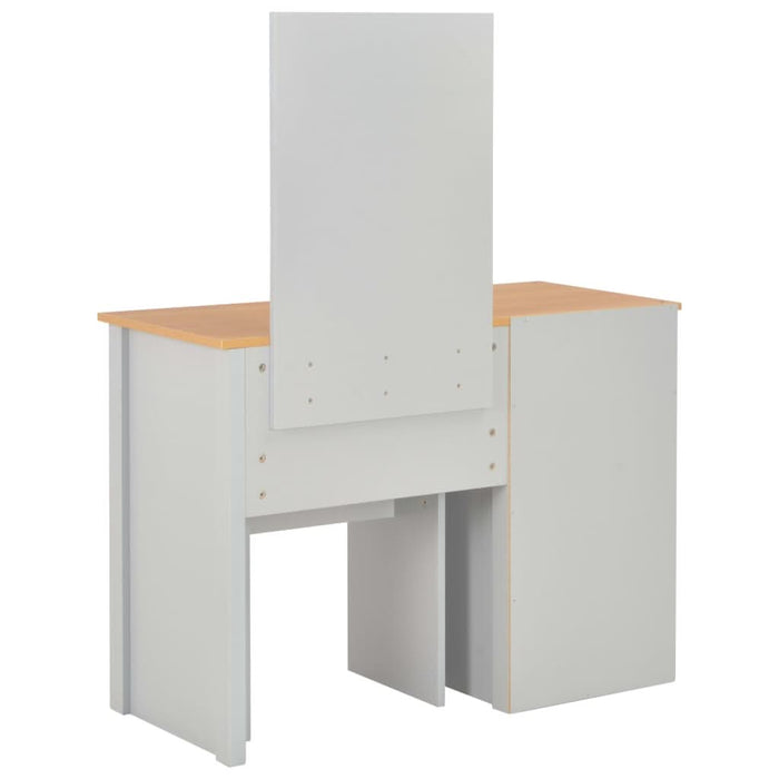Masă de toaletă cu oglindă și taburet, gri, 104x45x131 cm - WALTI WALTI