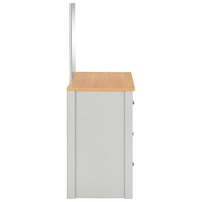 Masă de toaletă cu oglindă și taburet, gri, 104x45x131 cm - WALTI WALTI