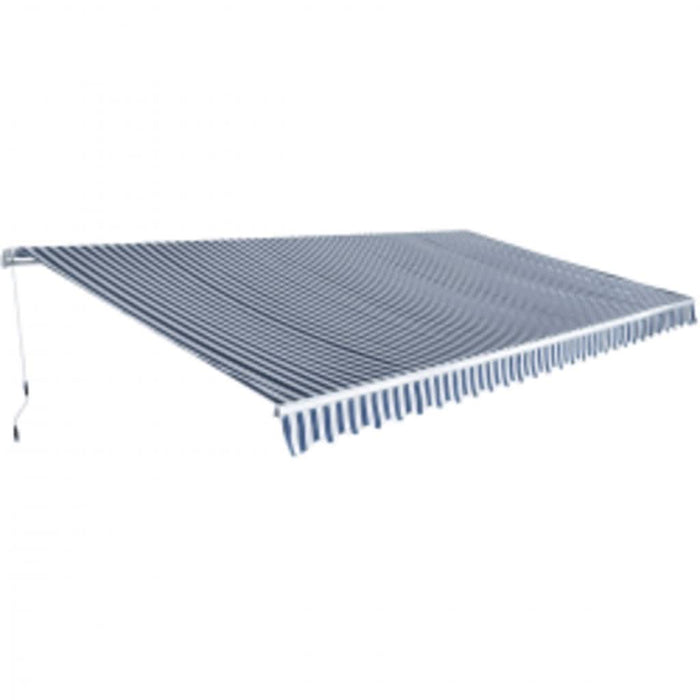 Copertină pliabilă acționată manual, albastru/alb, 600 cm - WALTI WALTI