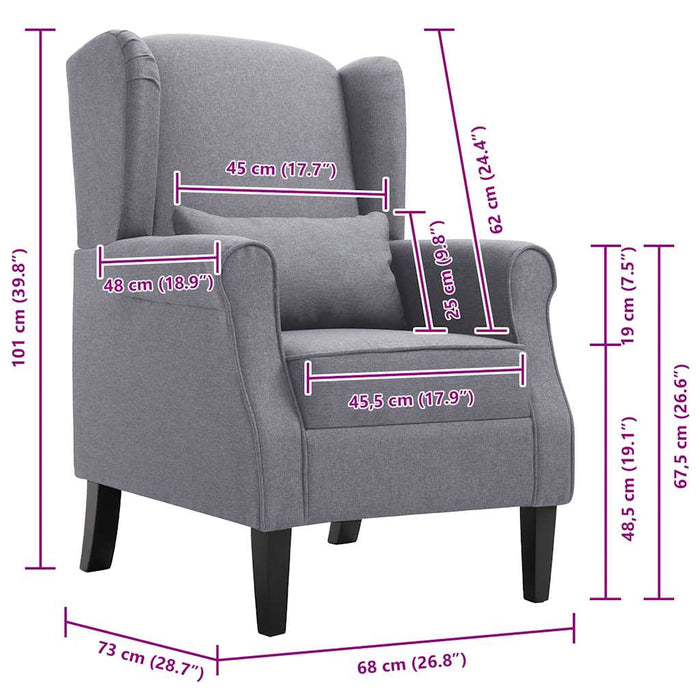 Fotoliu, gri închis, material textil WALTI