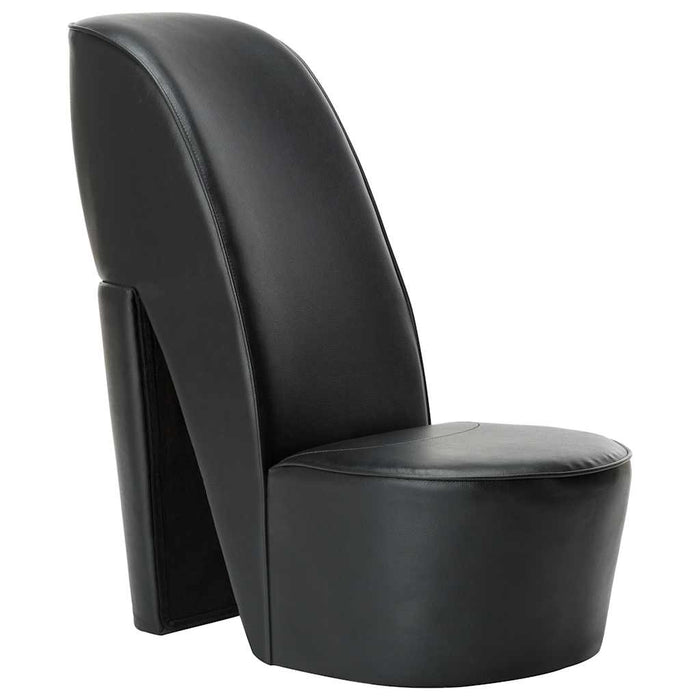 Scaun, design toc înalt, negru, piele ecologică - WALTI WALTI