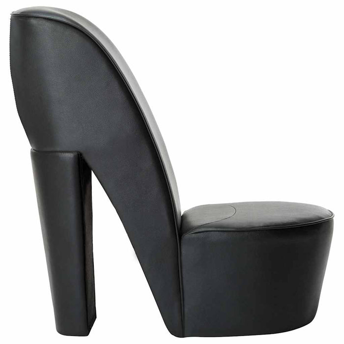Scaun, design toc înalt, negru, piele ecologică - WALTI WALTI