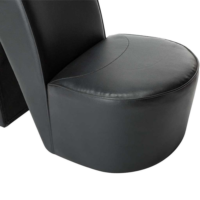 Scaun, design toc înalt, negru, piele ecologică - WALTI WALTI