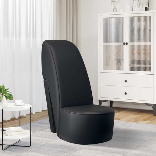 Scaun, design toc înalt, negru, piele ecologică - WALTI WALTI