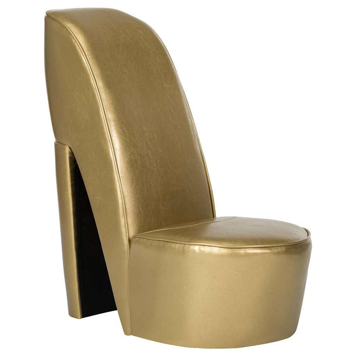 Scaun, design toc înalt, auriu, piele ecologică - WALTI WALTI