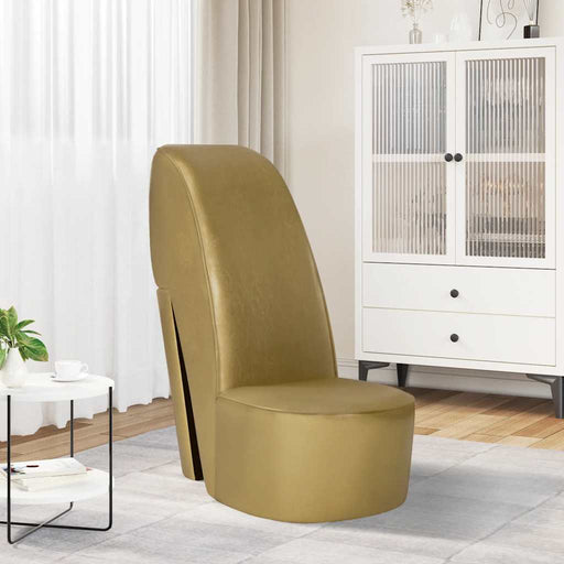Scaun, design toc înalt, auriu, piele ecologică - WALTI WALTI