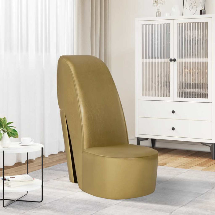 Scaun, design toc înalt, auriu, piele ecologică - WALTI WALTI