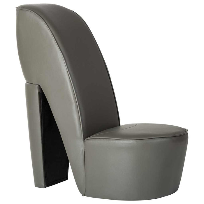 Scaun, design toc înalt, gri, piele artificială WALTI