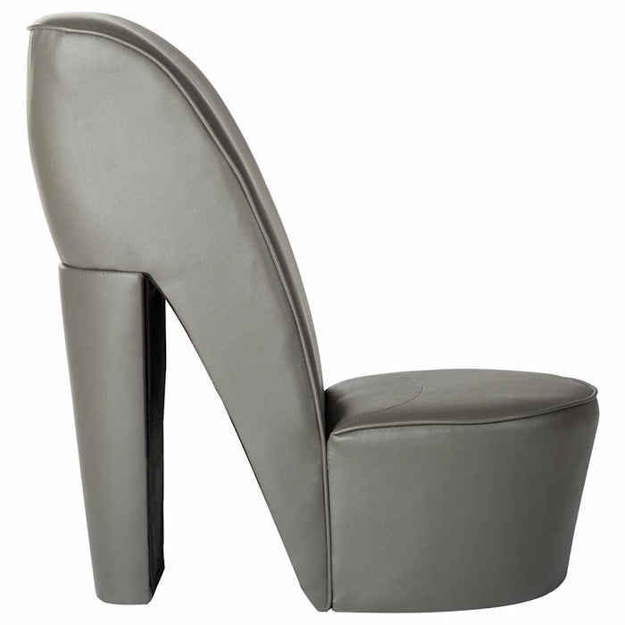 Scaun, design toc înalt, gri, piele artificială WALTI