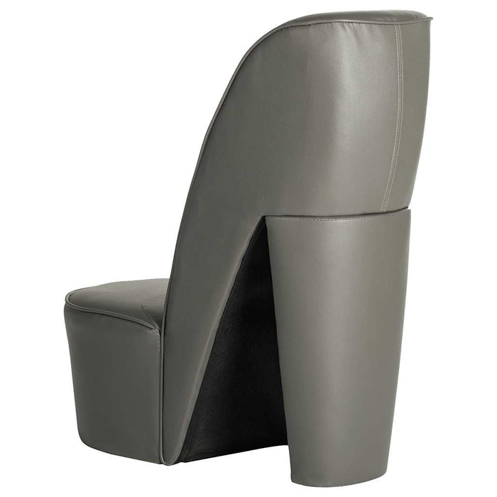 Scaun, design toc înalt, gri, piele artificială WALTI