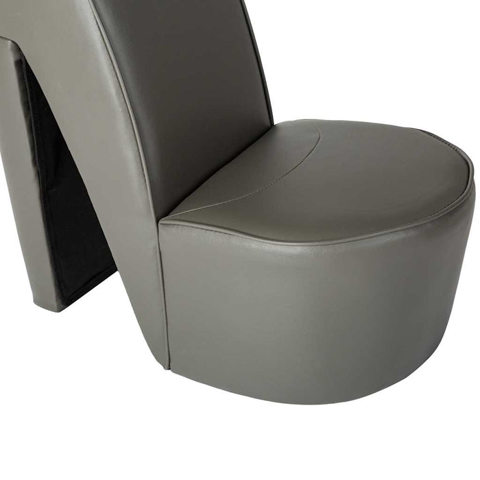 Scaun, design toc înalt, gri, piele artificială WALTI