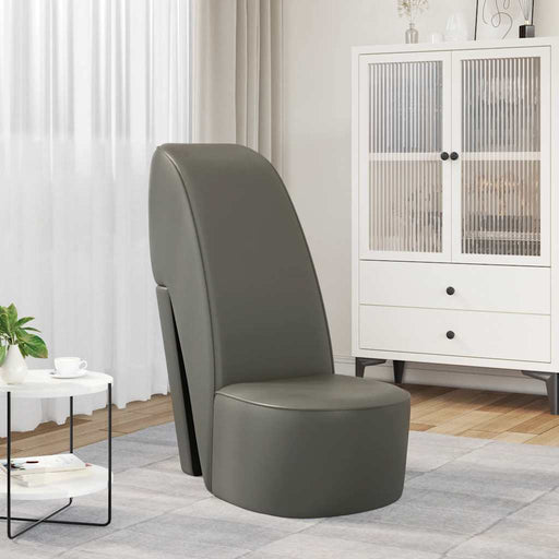 Scaun, design toc înalt, gri, piele artificială - WALTI WALTI