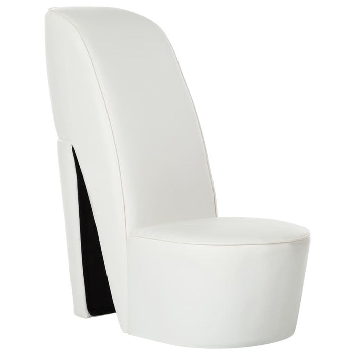 Scaun, design toc înalt, alb, piele ecologică - WALTI WALTI
