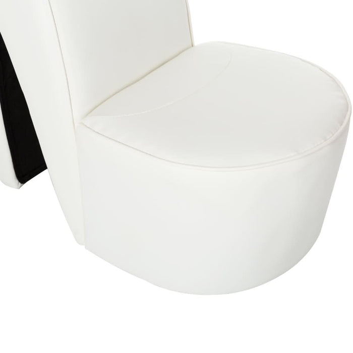 Scaun, design toc înalt, alb, piele ecologică - WALTI WALTI