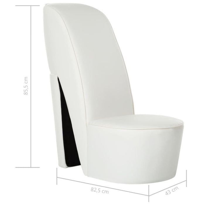 Scaun, design toc înalt, alb, piele ecologică - WALTI WALTI