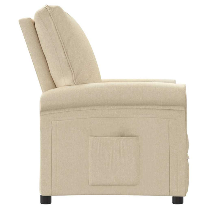 Fotoliu rabatabil, crem, material textil WALTI