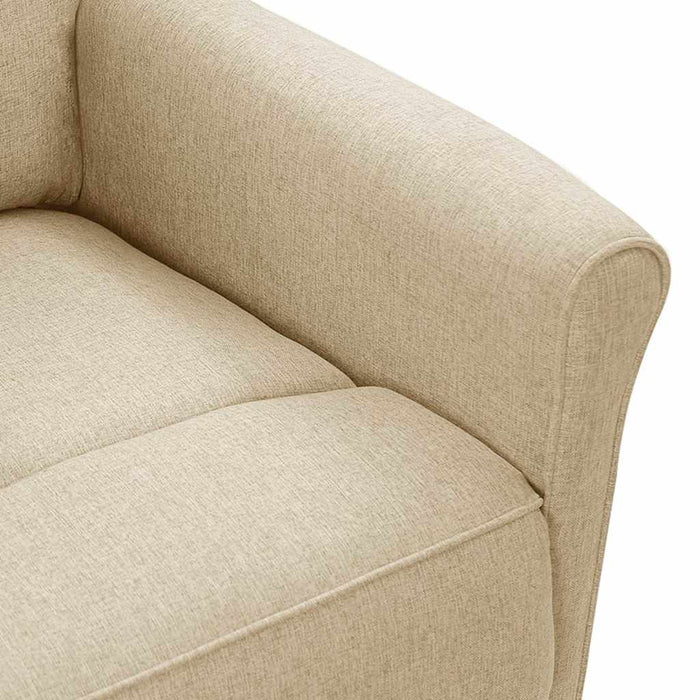 Fotoliu rabatabil, crem, material textil WALTI