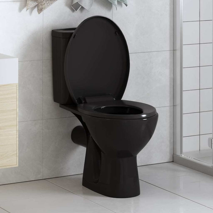 Capac WC cu închidere silențioasă, eliberare rapidă, negru - WALTI WALTI