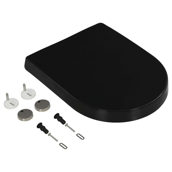 Capac WC cu închidere silențioasă, eliberare rapidă, negru - WALTI WALTI