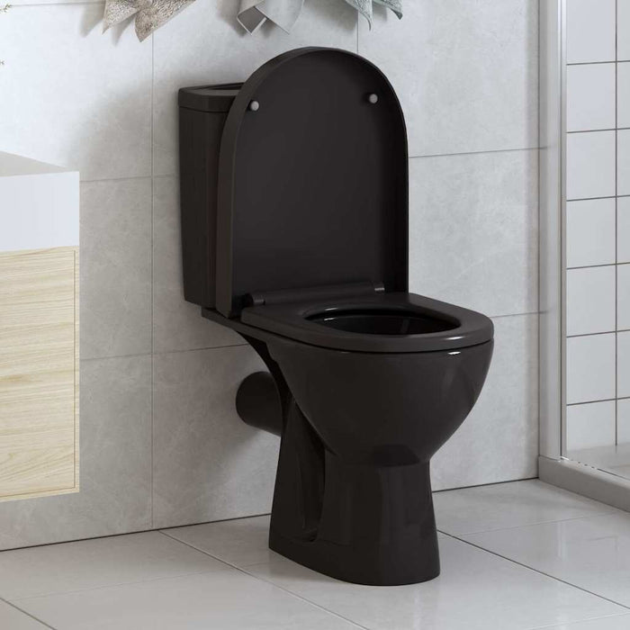 Capac WC cu închidere silențioasă, eliberare rapidă, negru - WALTI WALTI
