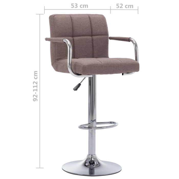 283418 vidaXL Bar Stool Taupe Fabric - WALTI WALTI