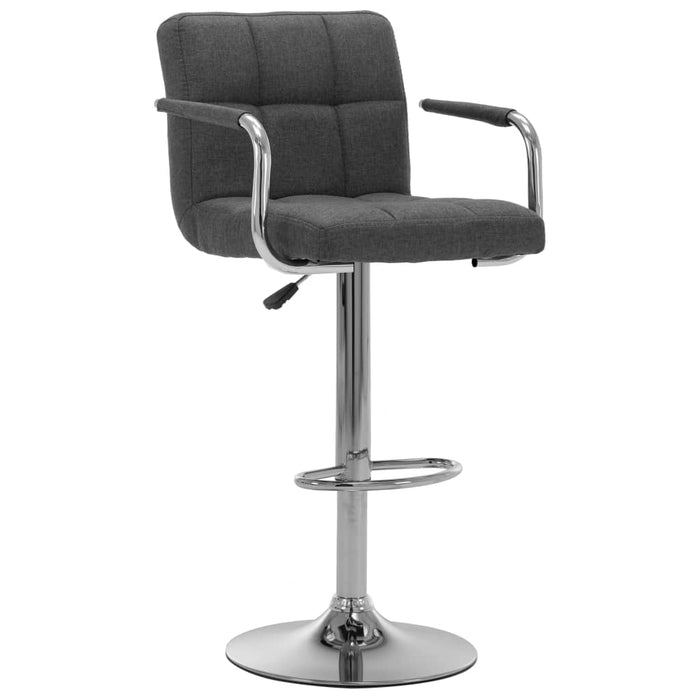 Scaune de bar, 2 buc., gri închis, material textil WALTI