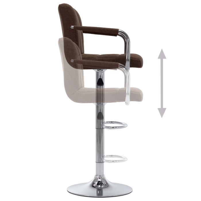 Scaune de bar, 2 buc., maro, material textil WALTI