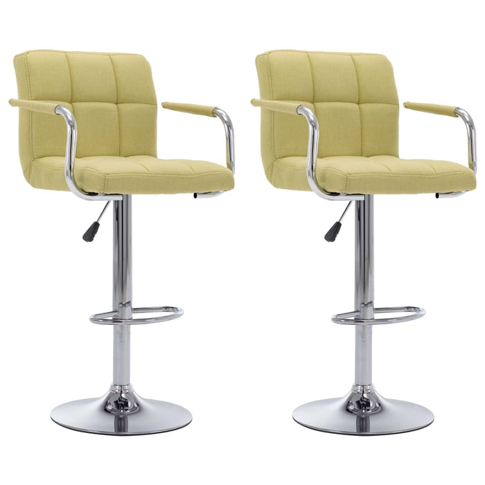 Scaune de bar, 2 buc., verde, material textil WALTI