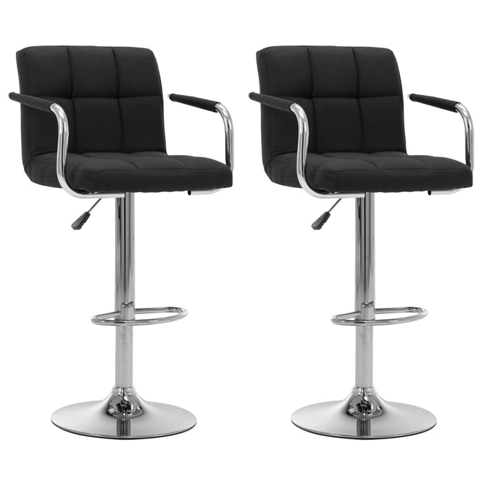 Scaune de bar, 2 buc., negru, material textil WALTI