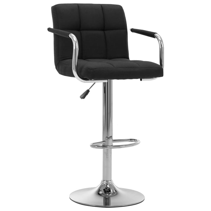 Scaune de bar, 2 buc., negru, material textil WALTI