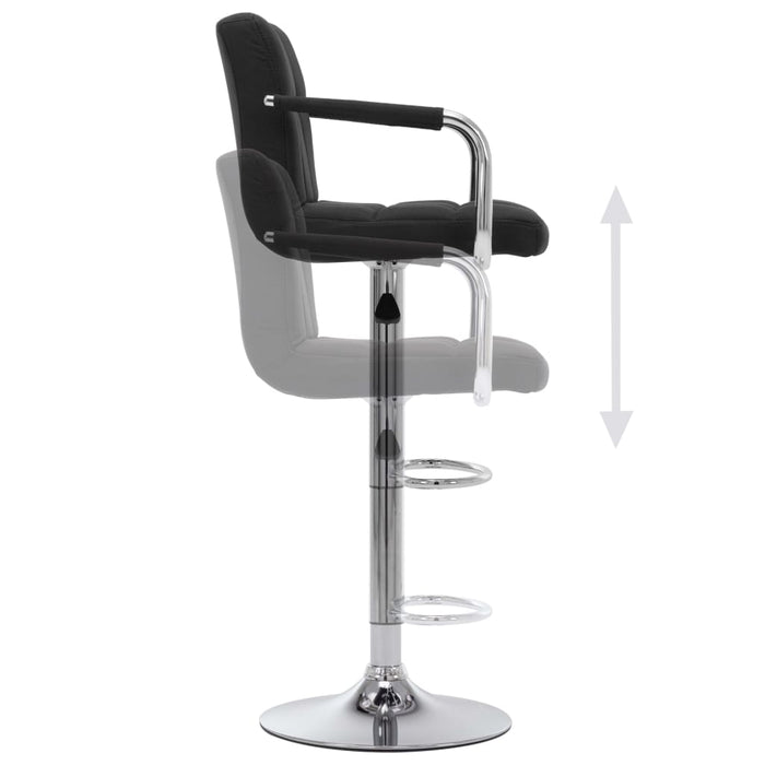 Scaune de bar, 2 buc., negru, material textil WALTI