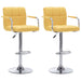 Scaune de bar, 2 buc., galben, material textil - WALTI WALTI