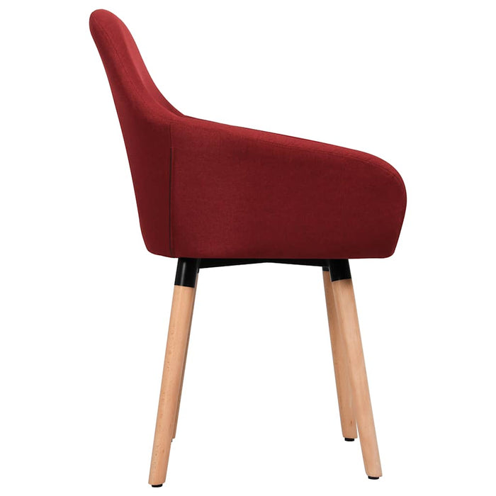 Scaune de bucătărie, 2 buc., roșu vin, material textil WALTI